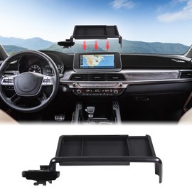 Aunginsy Center Console Dash Storage Tray with Phone Holder Compatible with Kia Telluride 2020-2022 Dashboard Storage Box Organizer Mobile Phone Mount Bracket Dash Storage Tray Interior Accessories