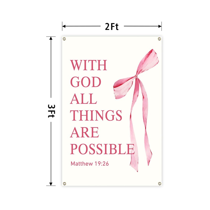 verrlia Christian Tapestry with God All Things Are Possible 2x3