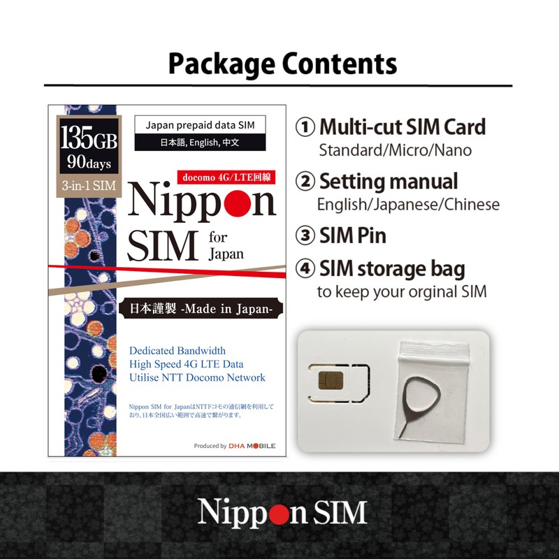 Japan SIM Card 90 Days Data Only | 135GB High-Speed