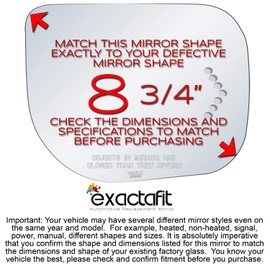 exactafit 8917SR Passenger Side Mirror Glass Replacement Repair With Turn Signal Arrow Compatible With 2007-2009 Nissan Armada, 2004-2008 Infiniti QX56