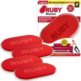 Bulbhead Ruby Movers - Furniture Moving Pads Chair Sliders, Hardwood Floor Protectors, 4 Units per Pack - Pack Size: 2 Pack