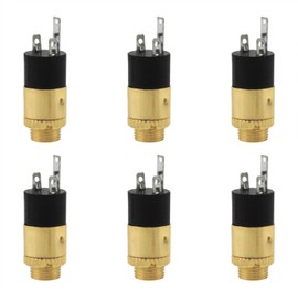 PIYANYO Gold Plated 3.5mm Female Stereo Panel Mount Jack Connector Audio Headphone Metal Connector 6PCS