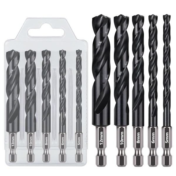 Vearter 5 Piece Moonlight Drill Drill Bit Set for Ironworking,