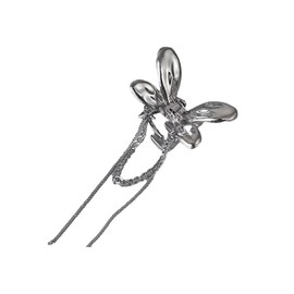 Vintage Butterfly Hair Claw Clips Metal Butterfly Hair Clips Small Butterfly Claw Clips Tassel Chain Hair Claw Non Slip Hair Clamp Clips Hair Accessories Jewelry for Women (2# Silver, 5CM)