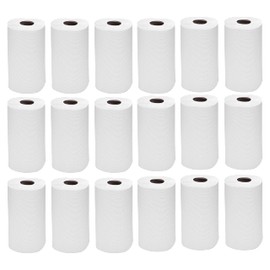 Pack of 20 - Centrefeed Kitchen Rolls - 40 GSM White Hand Kitchen Towels 2 Ply Embossed Wiping Tissue Paper Rolls Strong Absorbent Towels Cleaning Wipe Commercial Home Use (200 Sheets Roll)
