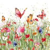 Servietten Blumen 20 Napkins Flower Meadow Full of Butterflies |