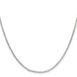 GlittersandGold Sterling Silver 2mm Rolo Chain Necklace
