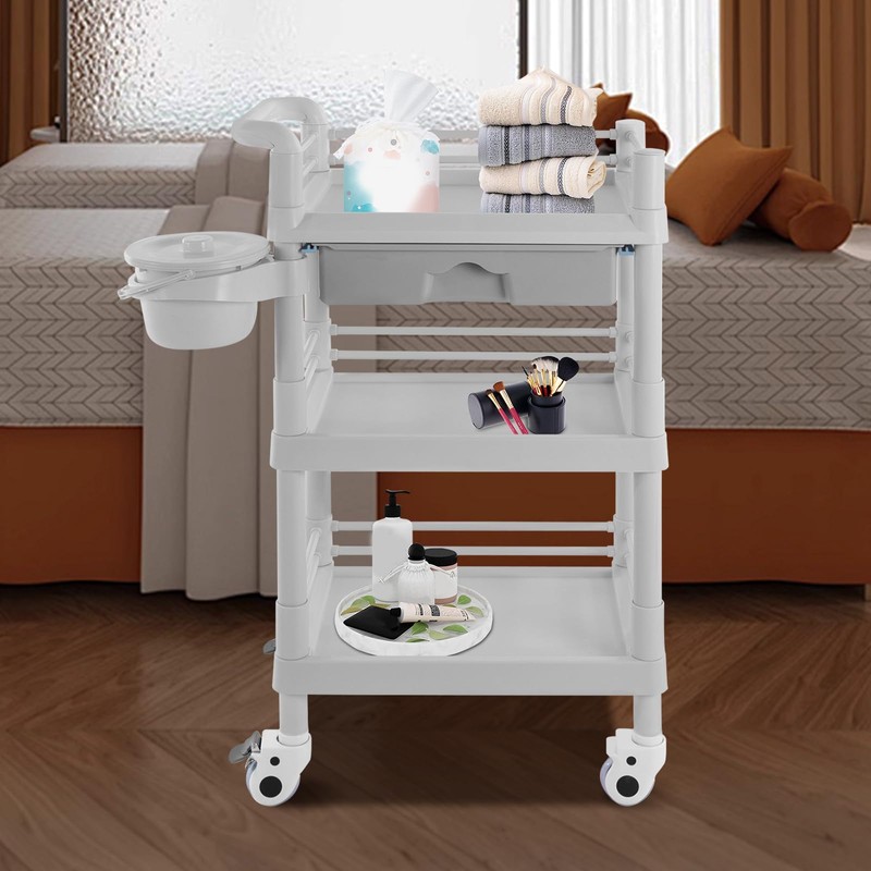 Rolling Salon Trolley Cart,with Wheels and Drawer,Rolling Beauty Cart for