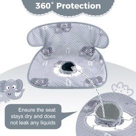 LITTOBEBE Piddle Pad, Car Seat Potty Training Protector, Baby Waterproof Car Seat Cover with Anti-Slip Backing, Machine Washable Liner for Toddler Carseat, Stroller (Gray)