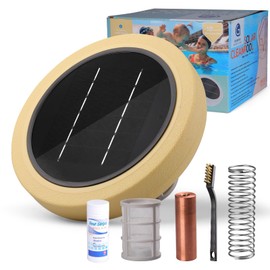 Solar Pool Ionizer for Above Ground, Floating Copper Pool Cleaner, Up to 40,000 Gallons, Swimming Pools Water Cleaner for in-ground Pools and spas (Yellow)