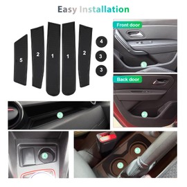 GAFAT Dacia Duster 2 Facelift 2022-2023 2024 Non-Slip Mats, Duster 2023 Rubber Mats Non-Slip Centre Console Mats, Door Seam Mats, Duster 2 Accessories (Black)