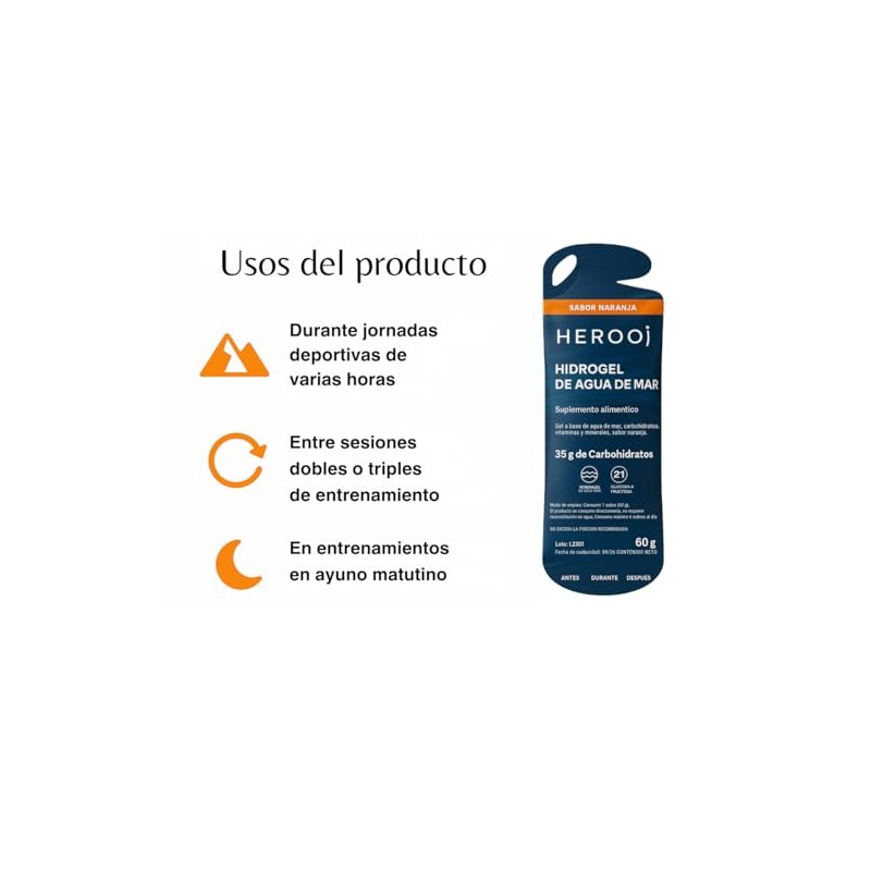 Hidrogel Agua Mar Mixto Sticks Sabores Cola Naranja Gel Energético