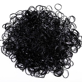 DOUBUYONGYI ヘアゴム シリコン 約500本入り 黒 切れにくい ヘアアレンジ 大容量