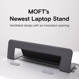 MOFT Laptop Stand for Desk, Adhesive Airflow Laptop Cooling Stand for Heat Dissipation with 2 Adjustable Viewing Angles, Foldable & Portable Computer Stand Compatible with Laptops 11"-16", Navy Blue