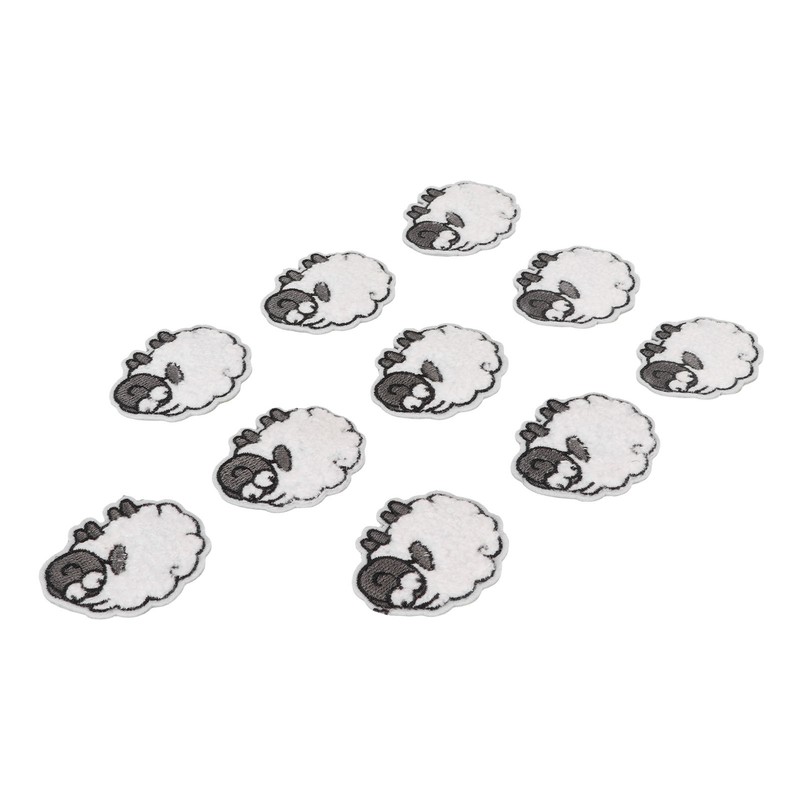 30pcs Cloth Patches Embroidered Iron On Sew On Sheep Shape