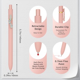 Ddaowanx Cat Gel Pens, 6 Assorted Colors 0.7mm Cute Colored Pens Fine Point Smooth Writing,Kawaii Office School Supplies,Cat Gifts for Women(6 Pcs Cat, Multicolor)