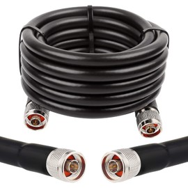 XRDS -RF 15 ft KMR400 Low Loss Coax Cable, 50 Ohm Coax Extension Cable N Male to N Male Connector Coaxial Cables for 3G/4G/5G/LTE/GPS/WiFi/RF/Ham/Radio to Antenna (Not for TV)