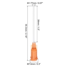 uxcell 50 Pcs 15G Plastic Dispensing Needles with Luer Lock, 1.5" PTFE Needle Tube PP Heat-Resistant Plastic Blunt Tip for Liquid Glue Gun, Amber