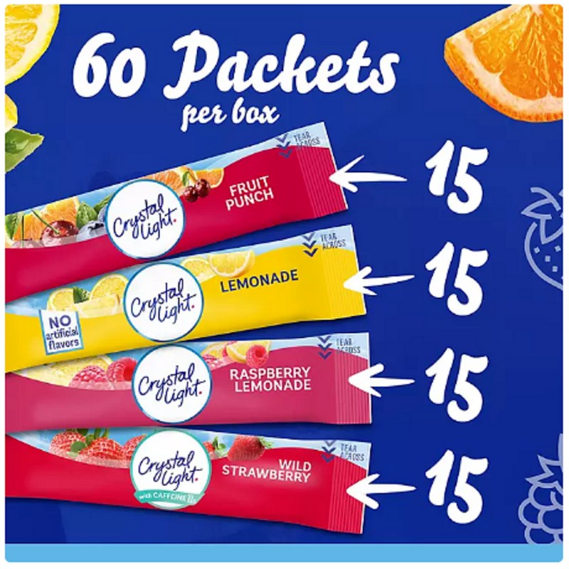 Crystal Light Lemonade Fruit Punch Powdered Drink Mix Variety Pack