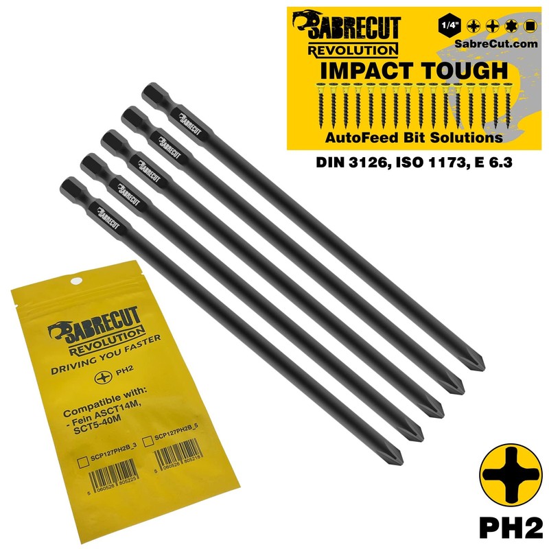 5 x SabreCut SC127PH2B_5 127mm PH2 Compatible with Fein ASCT14M