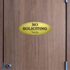 Oval No Soliciting Sign (Black) - L