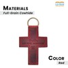 Cross Bible Keychain - Hand-Stitched Genuine Cowhide Leather Keychain Strap
