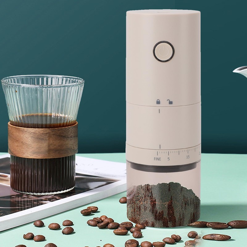 Portable Electric Conical Burr Coffee Grinder, Small Rechargeable Bean Mills,