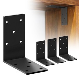 Heavy Duty L Brackets, 5" x 5" Heavy Duty Shelf Brackets, 90 Degree Corner Bracket, Large Right Angle Bracket for Post Wood, Wood Shelves and Furniture (4pcs)