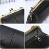 Women Small Vintage Chains Handbag - Pu Leather Kiss Lock