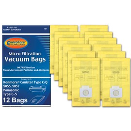 EnviroCare Replacement Vacuum Bags for Kenmore Canister Type C or Q 50555, 50558, 50557 and Panasonic Type C-5 12 pack