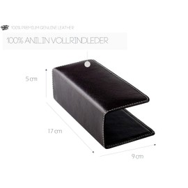 DELMON VARONE - Letter Stand Made of Premium Leather Vintage Aniline Brown, Document Holder for Storing Letters, Documents and Brochures, Organiser for Desk and Office with Metal Insert