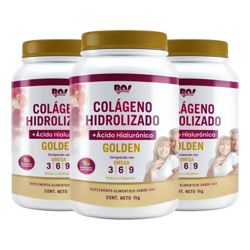3 Colágenos Hidrolizado + Ácido Hialurónico 1.1 Kg(uva)
