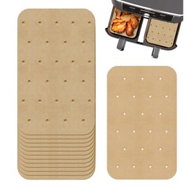 100PCS airfryer backpapier 20.5x14cm, Backpapier perforierte Backliner Luftfritteuseneinlagen Pergamentpapiereinlagen Speiseölpapier antihaftbeschichtete für Luftfritteuse Ofen