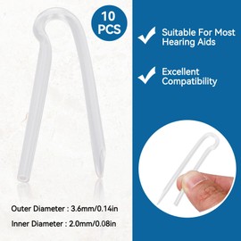 10pcs Hearing Aid Tubes, 3.6 x 2mm Soft Flexible PVC BTE Earmold Hearing Aid Tubing Replacement Hearing Amplifiers Ear Tubes for Hearing Aids