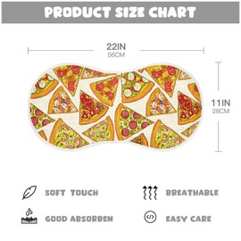 YYZZH Pizza Slice With Fruit Vegetable Muslin Burp Cloths for Baby 1 Pack Soft 100% Cotton Baby Washcloths Bibs for Boy Girl