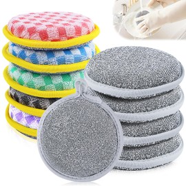 Cleaning Cloth Dish Cloths Multipurpose Wire Dishwashing Rags Kitchen Sponge Dish Cloth Made of Wire for Wet and Dry, Reusable Scourer Cleaning Cloth for Kitchen Household Pan