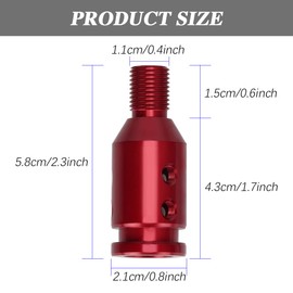 Lecctso Automatic Manual Shifter Knob, Aluminum Shift Knob, Car Shift Knob Adapter, Gear Shift Adapter Automotive Replacement Parts Universal for Non-Threaded Automatic Manual Transmission M12x1.25
