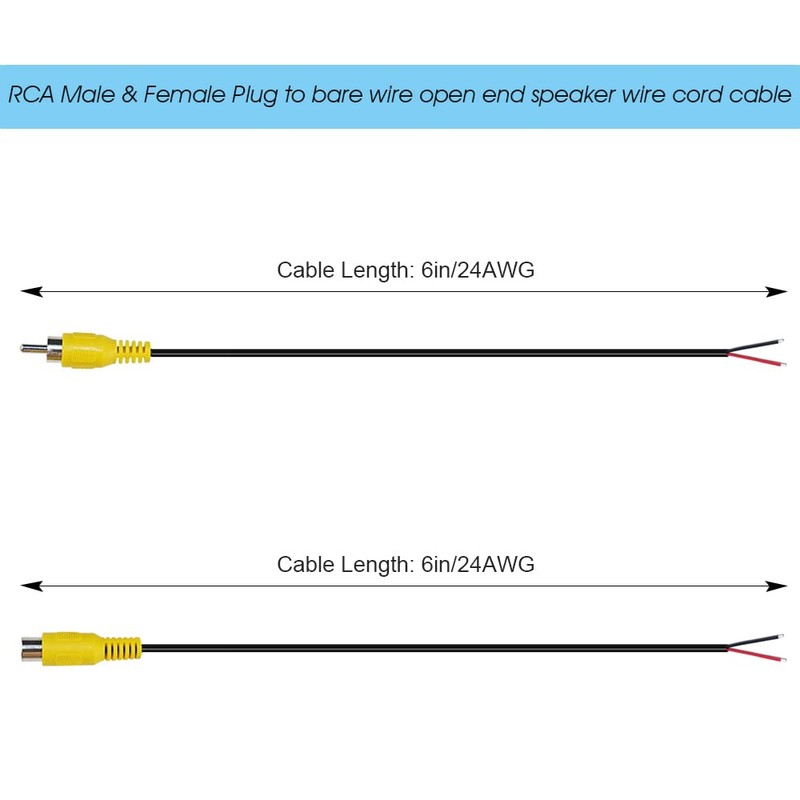 KSOPUERT 4Packs Speaker Wire RCA/AV Audio Both Male & Female