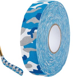 CABODYALS 25M Blue Camo Tape Cool Camouflage Pattern Athletic Sport Muscles Protective Non Slip Ice Hockey Pucks Skiing Stick Bat Racket Grip Polycotton Duct Tapes for Diy Craft Supply Box