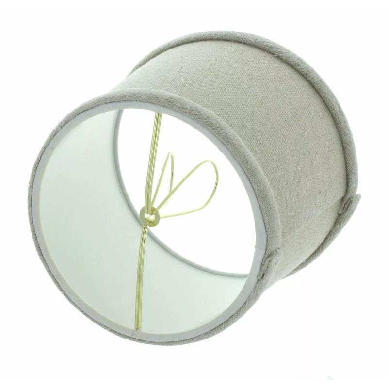 Upgradelights 6 Inch Set of 6 Beige Linen Drum Shaped