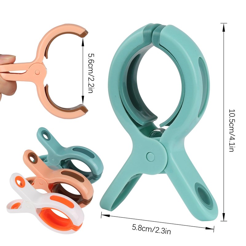 8 x Clothes Pegs, Large Towel Clips for Beach Loungers,