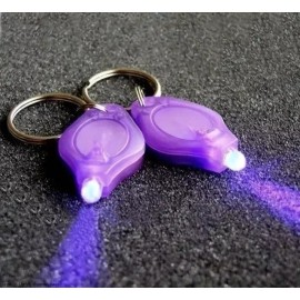 Unbranded UV Blacklight Mini Keychain Ultraviolet LED Currency Test Uranium Glass 2pcs