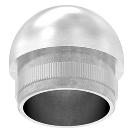 edelstahlonline24 Half-Round Hollow End Cap for Pipe Diameter 33.7 x 2.0 mm