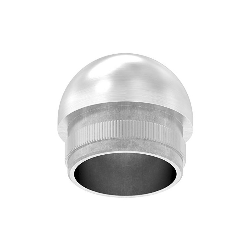 edelstahlonline24 Half-Round Hollow End Cap for Pipe Diameter 33.7 x