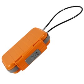 Cathedral Products Waterproof Portable Security Box with 4-Digit Combination Lock, Shockproof Anti-Theft Safe Box for Travel, Beach, or Home Use - Orange