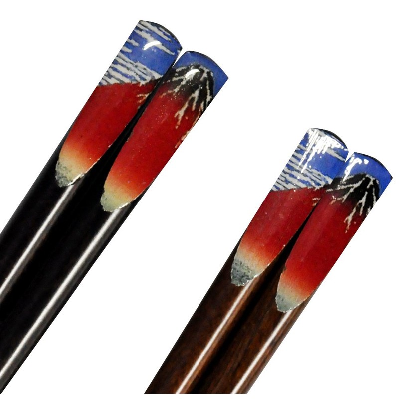Ishida 63057-3 Ukiyo-e Husband Painted Chopsticks & Chopsticks Rest Set,
