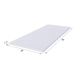 Foamy Foam High Density 1 inch Thick, 24 inch Wide, 72 inch Long Upholstery Foam, Cushion Replacement