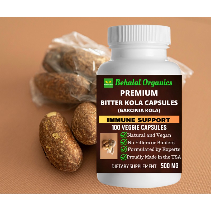 Behalal Organics Bitter kola 500mg Vegan Capsules 100 Count