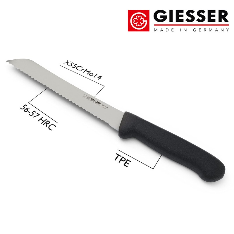 Giesser seit 1776 - Made in Germany - Brotmesser schwarz,