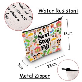 JXGZSO Fiji Trip Gift Next Stop Fiji Cosmetic Bag Beaches Lover Travel Gifts Fiji Vacation Makeup Bag Traveler Gift